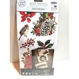 NEW Prima Redesign Classic Christmas Transfer Furniture Craft Rub On 6x12